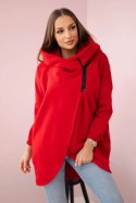Bluza z krótkim suwakiem czerwona  