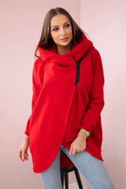 Bluza z krótkim suwakiem czerwona  