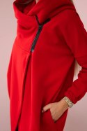 Bluza z krótkim suwakiem czerwona  