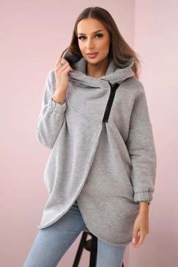 Bluza z krótkim suwakiem szara  