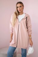 Bluza z nadrukiem "The world is yours" ciemny pudrowy róż  