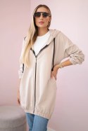 Bluza z nadrukiem "The world is yours" jasny beżowy  