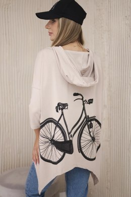 Bluza z nadrukiem roweru beżowa  