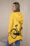 Bluza z nadrukiem roweru musztardowa  