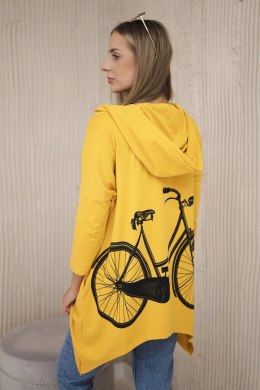 Bluza z nadrukiem roweru musztardowa  