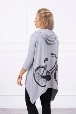 Bluza z nadrukiem roweru szara  