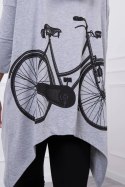 Bluza z nadrukiem roweru szara  