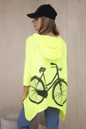 Bluza z nadrukiem roweru żółty neon  