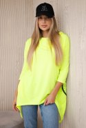 Bluza z nadrukiem roweru żółty neon  