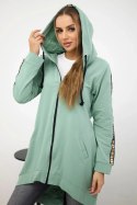 Bluza z suwakiem z tyłu ciemna miętowa  