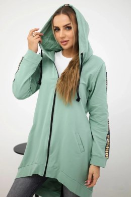 Bluza z suwakiem z tyłu ciemna miętowa  