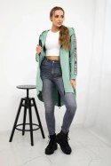 Bluza z suwakiem z tyłu ciemna miętowa  
