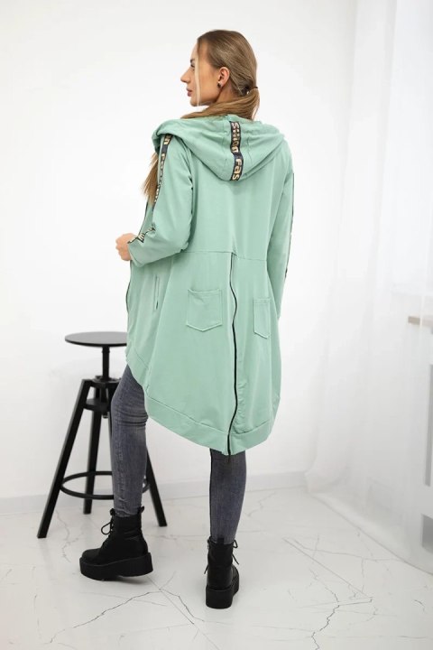 Bluza z suwakiem z tyłu ciemna miętowa Bluza z suwakiem z tyłu ciemna miętowa
