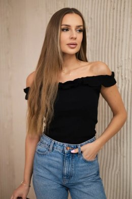 Bluzka hiszpanka z falbankami czarna  