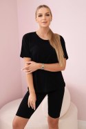 Komplet top+legginsy czarny  