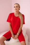 Komplet top+legginsy czerwony  