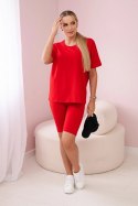 Komplet top+legginsy czerwony  