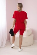 Komplet top+legginsy czerwony  