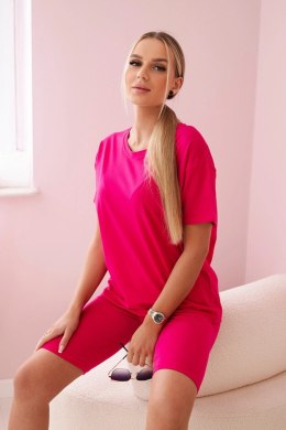 Komplet top+legginsy fuksja  