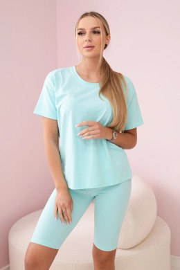 Komplet top+legginsy miętowy  