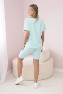Komplet top+legginsy miętowy  