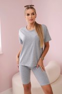 Komplet top+legginsy szary  
