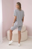 Komplet top+legginsy szary  