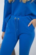 Komplet z bluzką oversize chabrowy  