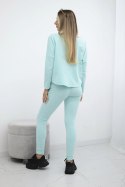 Komplet z bluzką oversize miętowy  