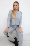 Komplet z bluzką oversize szara  