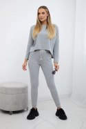 Komplet z bluzką oversize szara  