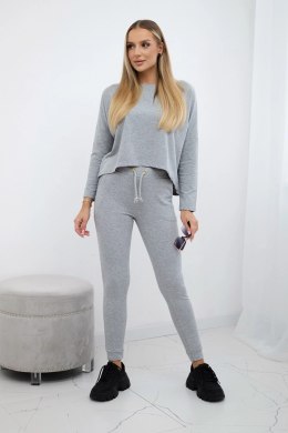 Komplet z bluzką oversize szara  