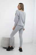 Komplet z bluzką oversize szara  