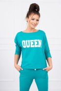 Komplet z nadrukiem Queen zielony  
