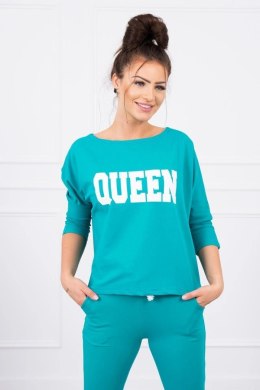 Komplet z nadrukiem Queen zielony  