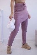 Komplet ze spodniami Baggy ciemny różowy  
