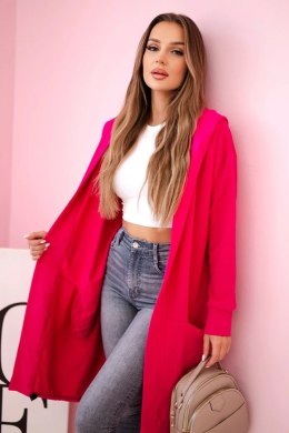 Bluza Narzutka z kapturem oversize fuksja  