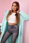 Bluza Narzutka z kapturem oversize miętowa  