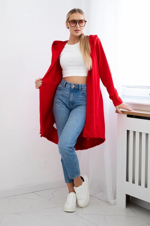 Bluza Narzutka z nadrukiem czerwona Bluza Narzutka z nadrukiem czerwona