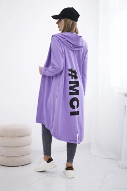 Bluza Narzutka z nadrukiem oversize fioletowa  