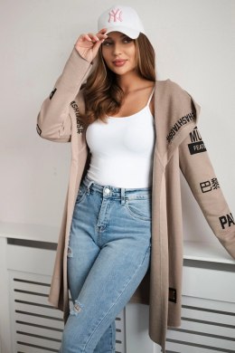 Bluza Narzutka z napisami cappuccino  