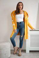 Bluza Narzutka z napisami musztardowa  