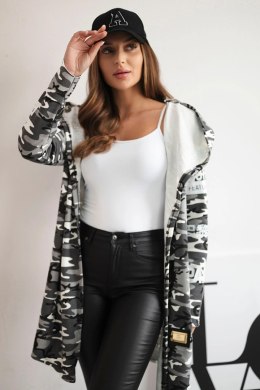 Bluza Narzutka z napisami szary+czarny  