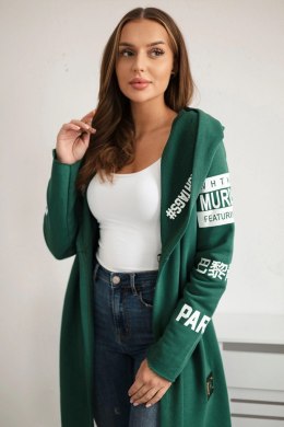 Bluza Narzutka z napisami zielona  