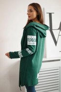 Bluza Narzutka z napisami zielona  