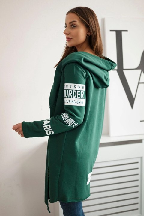 Bluza Narzutka z napisami zielona Bluza Narzutka z napisami zielona