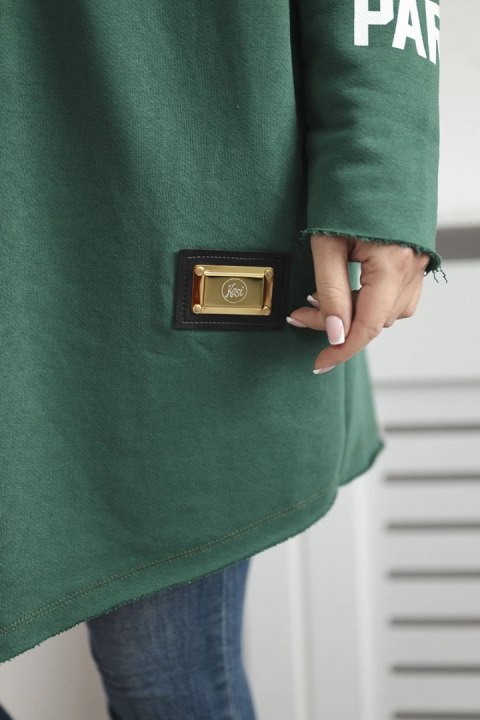 Bluza Narzutka z napisami zielona Bluza Narzutka z napisami zielona