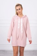 Sukienka z kapturem Oversize ciemny pudrowy róż  