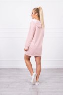 Sukienka z kapturem Oversize ciemny pudrowy róż  