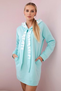Sukienka z kapturem Oversize miętowa  